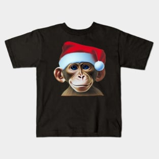 Cute Christmas Monkey Kids T-Shirt